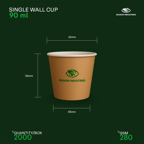 90ml Single Wall Paper Cup for Hot Cold Beverages