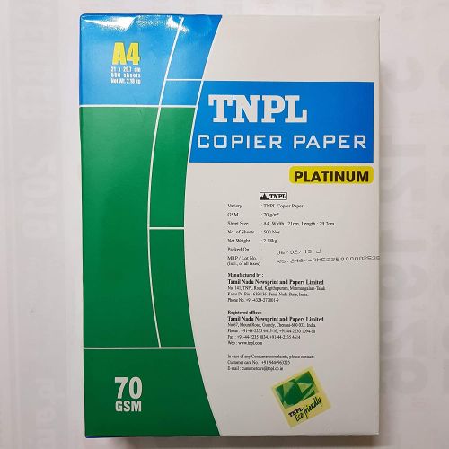 Wood Pulp Tnpl A4 Size Copier Paper, Packaging Type : White