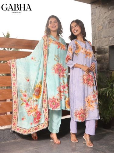 Cotton Printed Kurta Set with Dupatta, Brand Name : Gabha