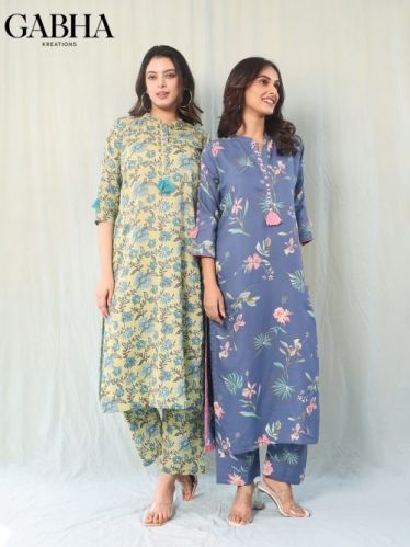 Cotton Printed Kurti Pant Set, Brand Name : Gabha, Gender : Female