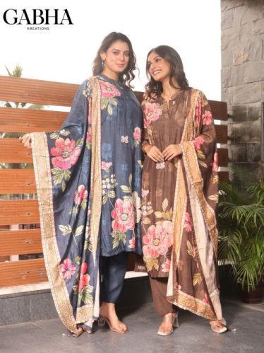 Cotton Muslin Embroidery Printed Kurta Pant Dupatta