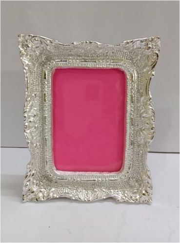 Aluminium Ornate Silver Plated Rectangular Photo Frame
