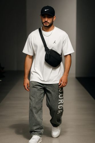 Victory Denim Men Baggy Jeans, Color : Green, Length : Grey