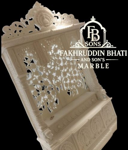 Polished Makrana White Marble Temple Traditional for Home Decor