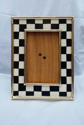 Polished Metal Resin Photo Frame for Home Decor Accent