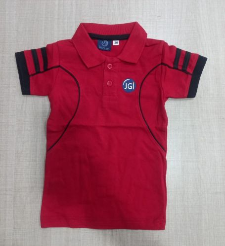 Poly Cotton Red School Uniform T Shirt