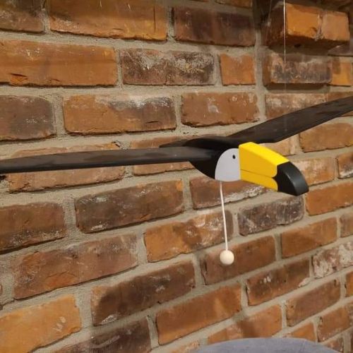 Carved Polished Wooden Toucan Handcrafted Decorative Bird