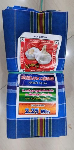 Checked Powerloom Cotton Lungi Daily Wear, Border : Without Border