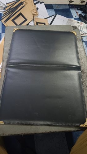 Leather Plain File Folder, Color : Blue, Grey, Red, Black