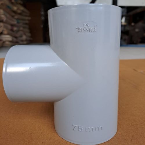 Kissan Polished 75 Mm PVC Tee, Color : Grey