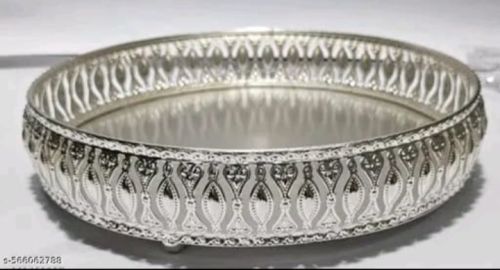 Non Polished Silver Tray Multisize for Food Serving