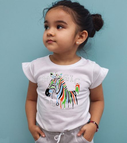 White Printed Hosiery Kids Wear, Sleeve Type : Sleeveless