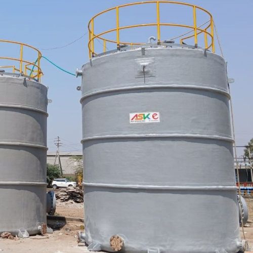 Aske Coated FRP Chemical Storage Tanks, Color : Grey, Metallic
