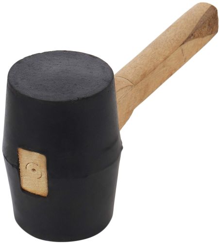 Polished Rubber Hammer With Wooden Handle, Color : Black, Brown