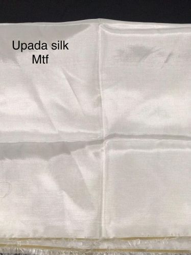 Plain 44 Inch Uppada Silk Fabric, Color : White