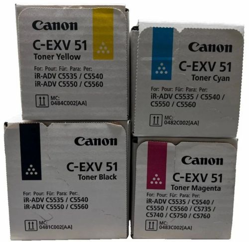 Genuine Canon C-EXV51 Original Black & Colour Toner Cartridge Set