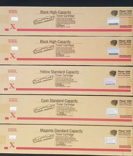 Genuine Xerox Phaser 6250 High Capacity CMYK Toner Cartridge Set