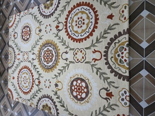 Handmade All Loop Floral Rug-Elegant Embroidered Design
