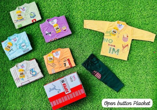 Cotton Printed Boys Baba Suit, Technics : Machine Made