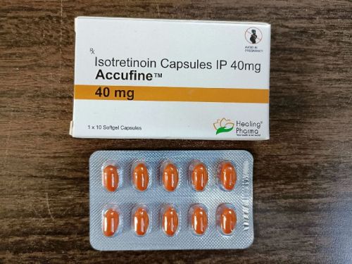 Accufine Isotretinoin Capsules, Packaging Size : 1x10