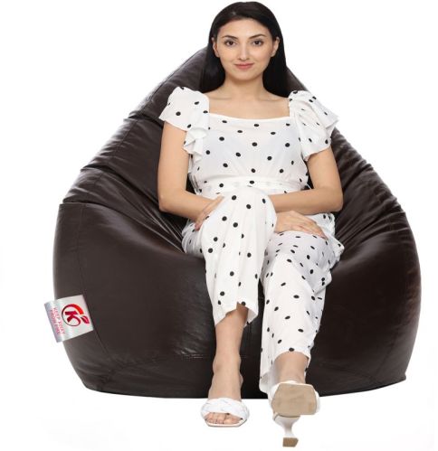 Leather Bean Bags, Color : Black