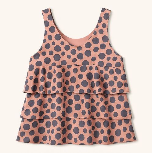 Polyester Ladies Polka Dot Printed Top Casual Wear M