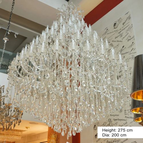 Pearl 105 Lights Chrome Clear Crystals Chandelier