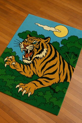 Printed Microfiber Tiger Kids Bath Mat, Color : Multicoloured