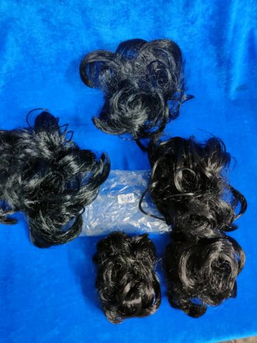 Black Synthetic Ruffle Hair Extension, Gender : Female
