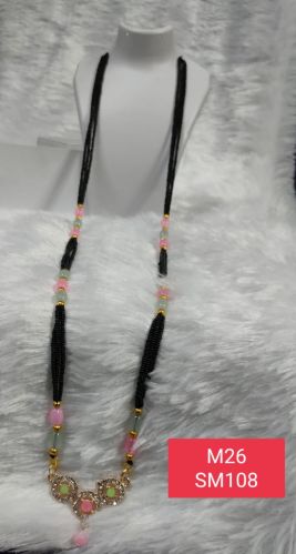 Bridal Artificial Mangalsutra Necklace, Color : Gold Black