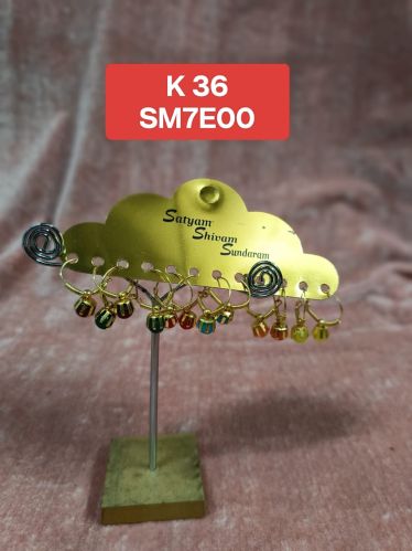 Stylish Gold Plated Artificial Ladies Earrings, Color : Golden