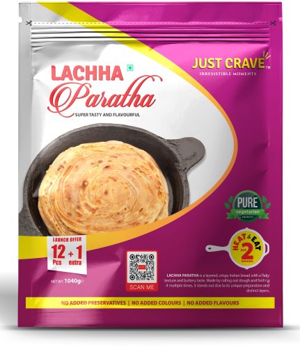 1040gm Just Crave Lachha Paratha, Packaging Type : Plastic Packets