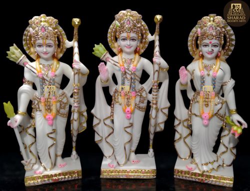 Exclusive RAM Darbar Marble Moorti Set, Color : Multicolors