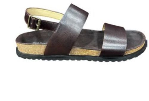 Plain Leather Mens Brown Sandals Standard Casual Wear