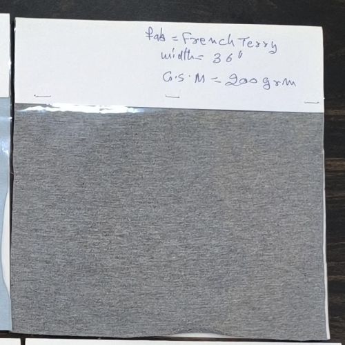 Plain 200 GSM Grey French Terry Fabric, Technics : Machine Made
