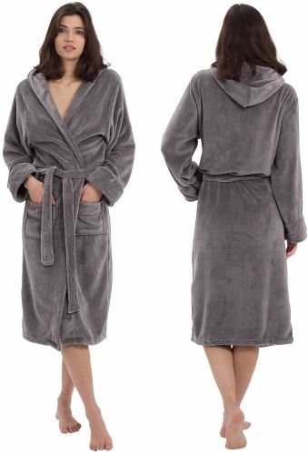 Microfibre Solid Ladies Cotton Bath Robe One Size Fits Most