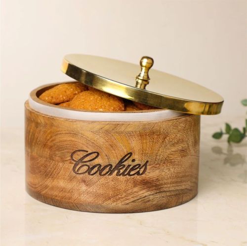 Dudki Wooden Cookies Box Antique for Biscuits, Chips, Etc.
