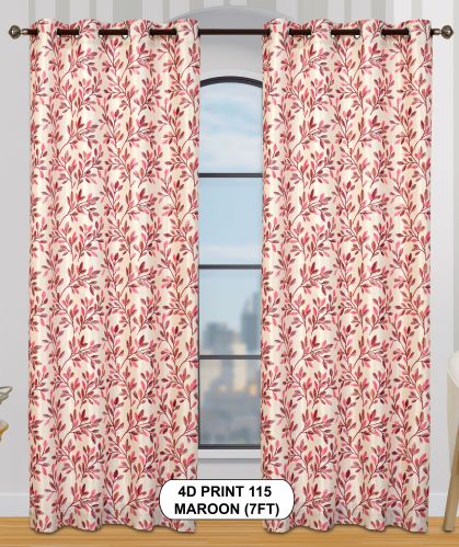 4d print 115 maroon window curtains