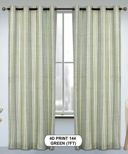 4d Print 144 Green Luxurious Light Window Curtains
