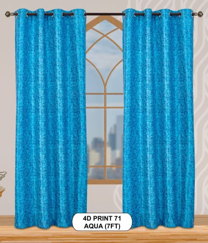 4d print 71 aqua window curtains, Technics : Washed