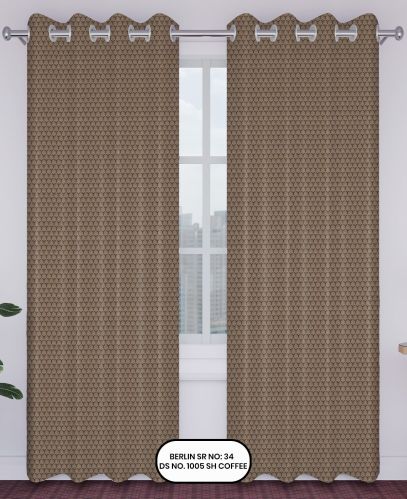 Berlin Coffee Design Ring Style Jacquard Curtain