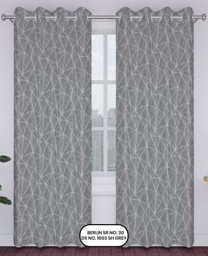Berlin Grey Design Ring Style Jacquard Curtain