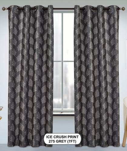 Ice Crush Print 275 Grey Light Window Curtains