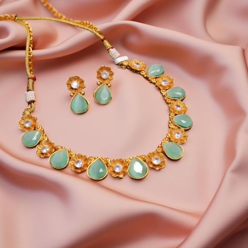 Kundan Gold Plated Necklace Set Party Wear