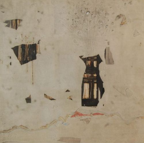 Minimalist Textured Mixed Media Art Abstract, Figurative