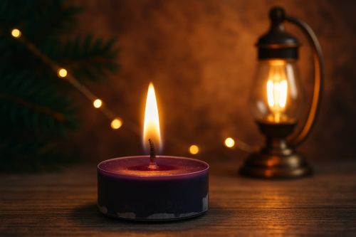 Royal Gold Grey Round Soy Wax Tea Light Candle