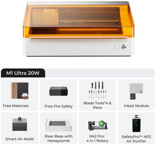 Xtool m1 Ultra 20w Safetypro Bundle Laser Engraving Machines