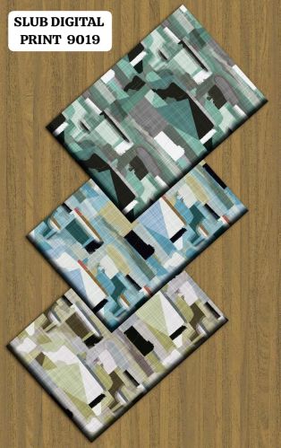9019 Slub Cotton Shirting Fabric Digital Discharge