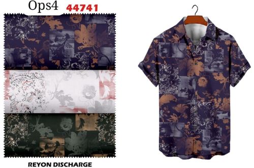 Printed Reyon 44741 Digital Discharge Rayon Shirting Fabric for Garments