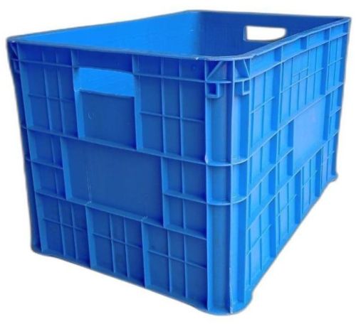 Injection Molded Plastic Crates, Color : Blue Solid Box